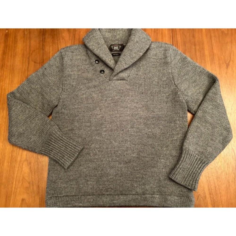 RARE Ralph Lauren Double RL shawl collar sweater